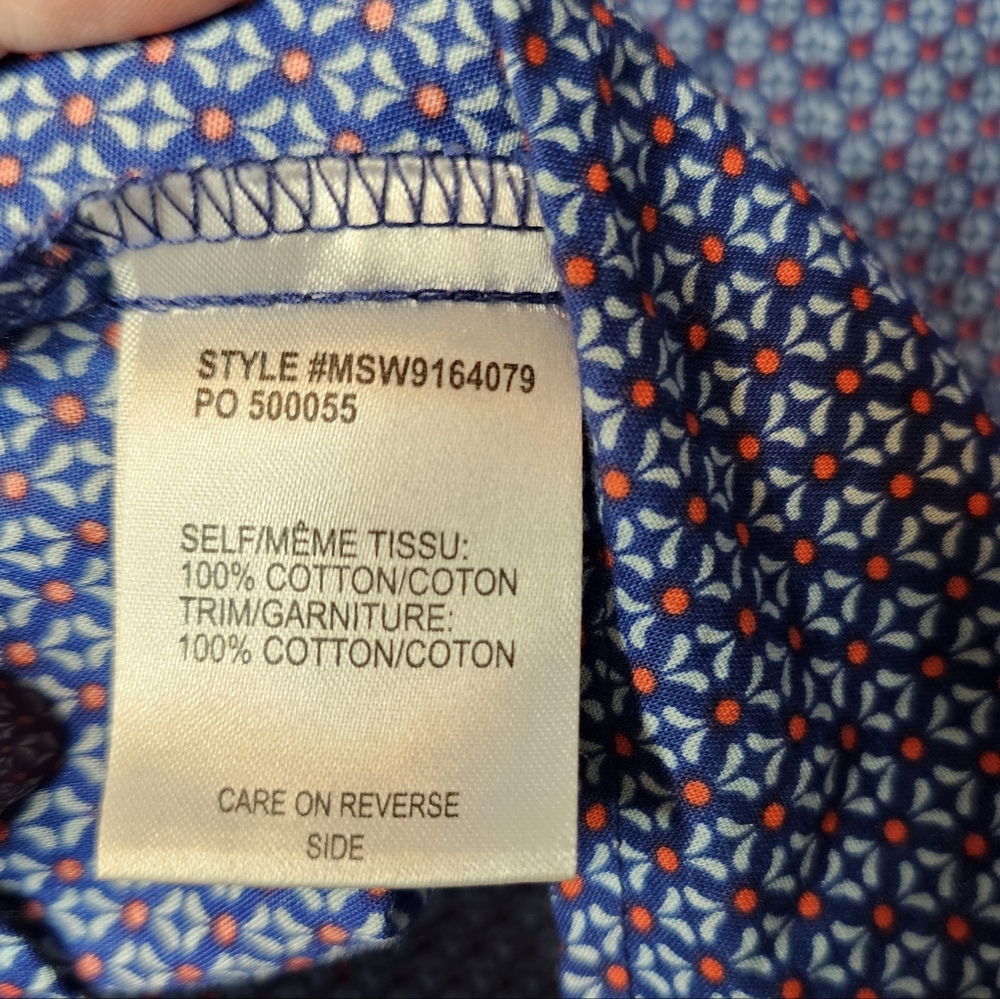 Cinch Blue and Orange Pattern Western Button Down Shirt - Picture 8 of 11